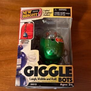 New Bright Giggle Bots Green Laugh, Wobble & Roll Toy